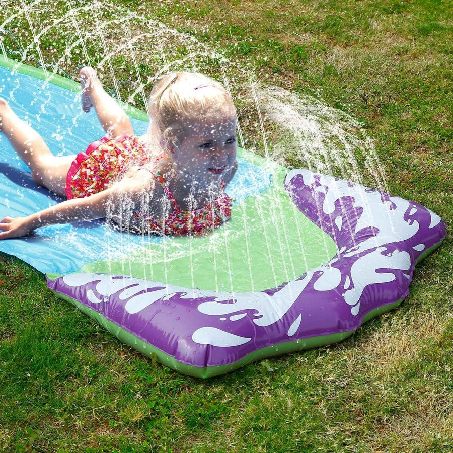 Kids Single Water Slide Lawn Surfing Racing Lane Slip Splash Spray Sprinkler Image 1