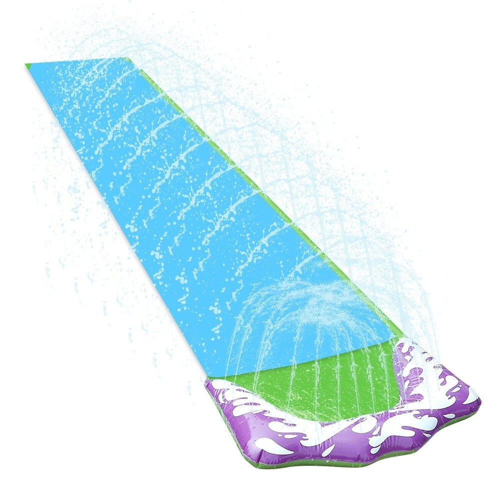 Kids Single Water Slide Lawn Surfing Racing Lane Slip Splash Spray Sprinkler Image 2