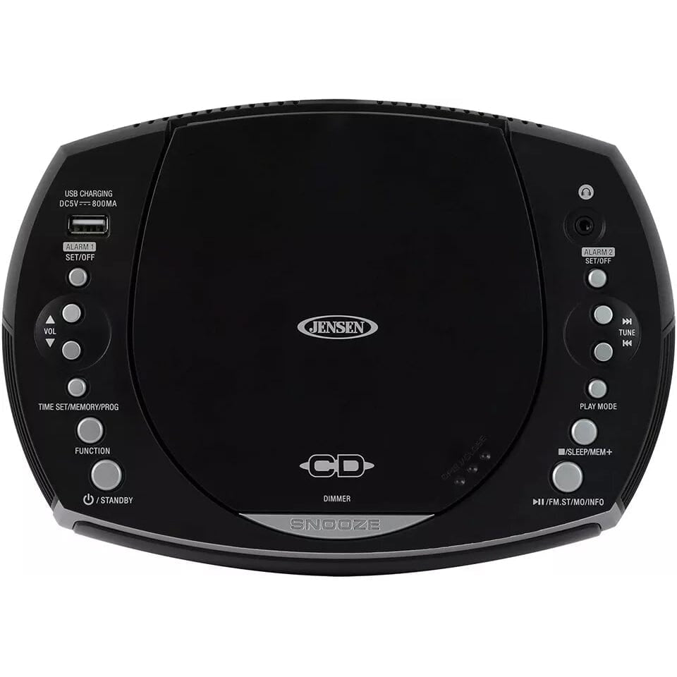 Jensen JCR-322 Modern Home CD Tabletop AM/FM Radio CD Player Dual Alarm Clock (Refurbished) Image 3