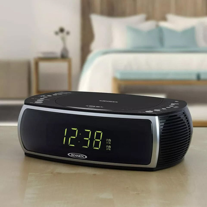 Jensen JCR-322 Modern Home CD Tabletop AM/FM Radio CD Player Dual Alarm Clock (Refurbished) Image 4