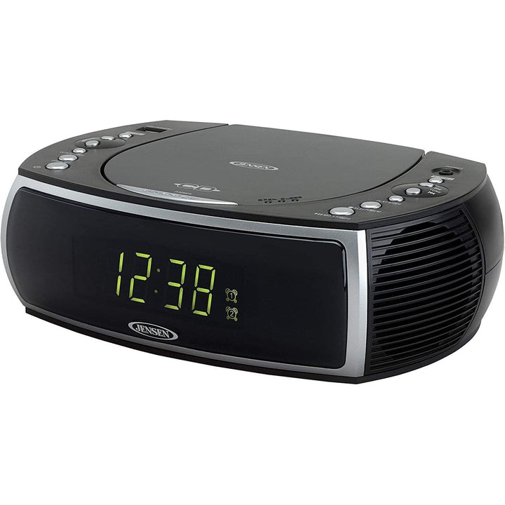 Jensen Modern Home CD Tabletop Stereo Clock Digital AM/FM Radio CD Player Image 2