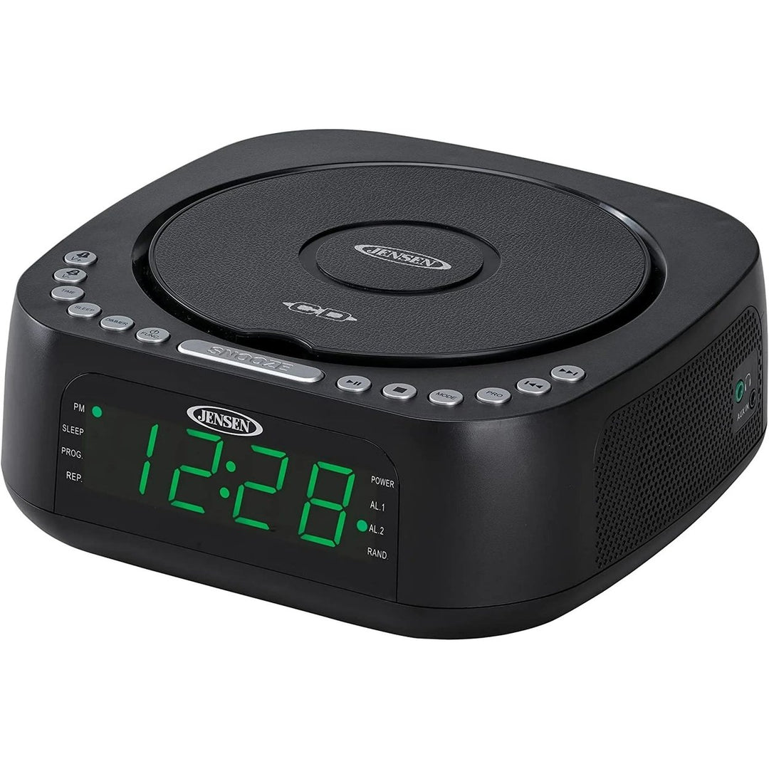 Jensen JCR-375 BLK Green LED CD/MP3 Clock Radio USB charge (Black) Image 3