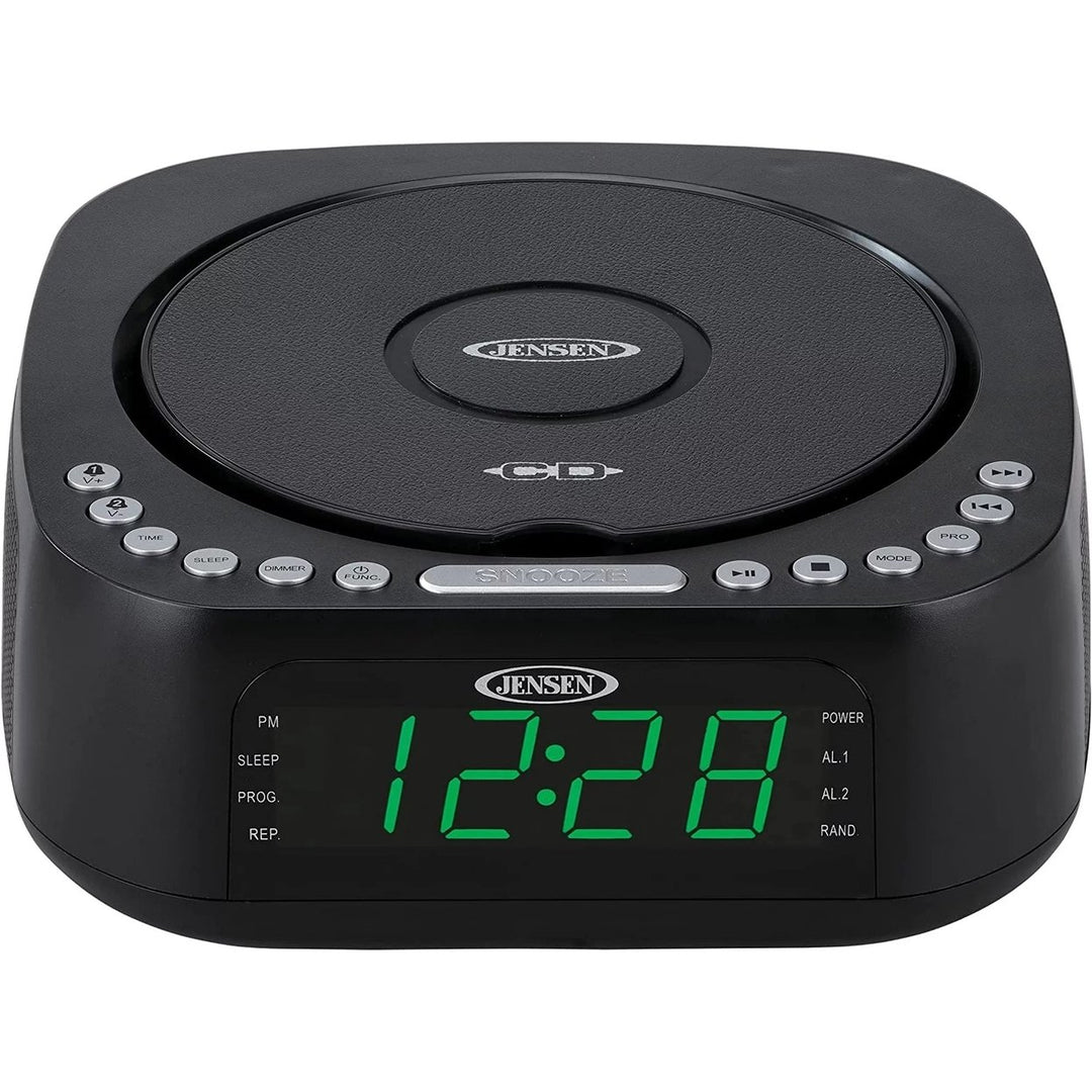 Jensen JCR-375 BLK Green LED CD/MP3 Clock Radio USB charge (Black) Image 4