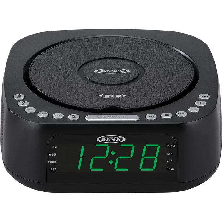 Jensen JCR-375 BLK Green LED CD/MP3 Clock Radio USB charge (Black) Image 4