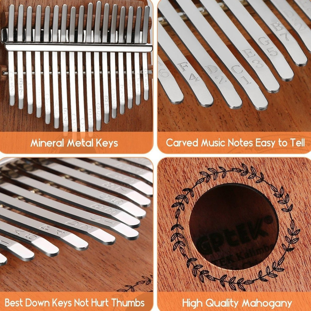 Kalimba 17 Keys Thumb Piano with Tuning Hammer Image 2