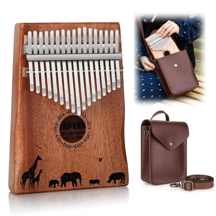 Kalimba 17 Keys Thumb Piano with Tuning Hammer and Bag Image 1