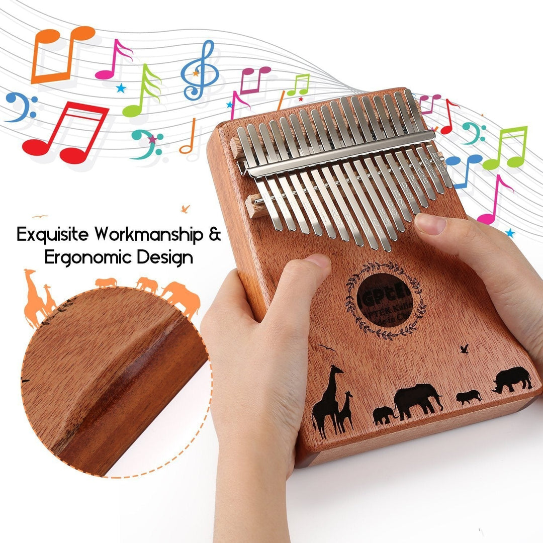 Kalimba 17 Keys Thumb Piano with Tuning Hammer and Bag Image 4