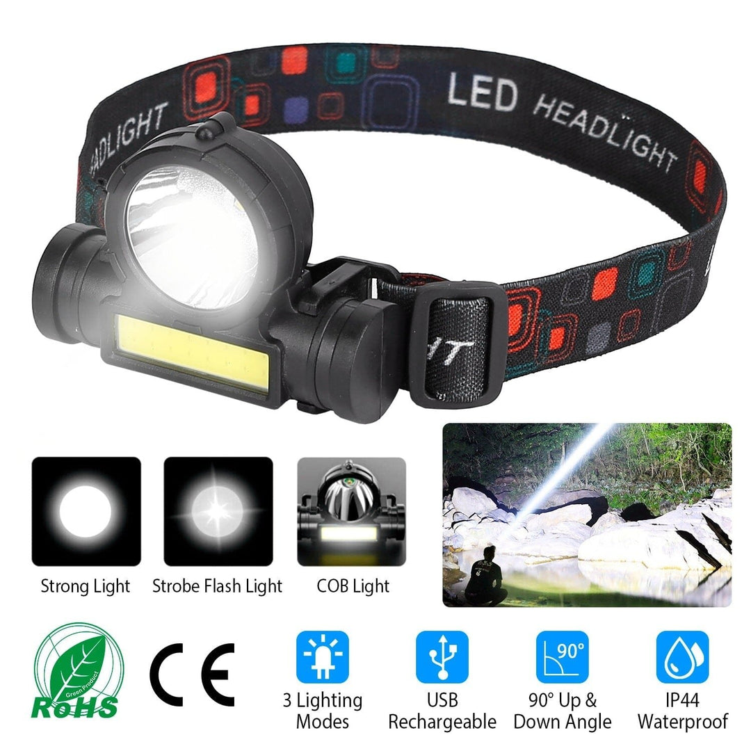 LED Headlight Super Bright Head Torch with 3 Lighting Modes Image 4