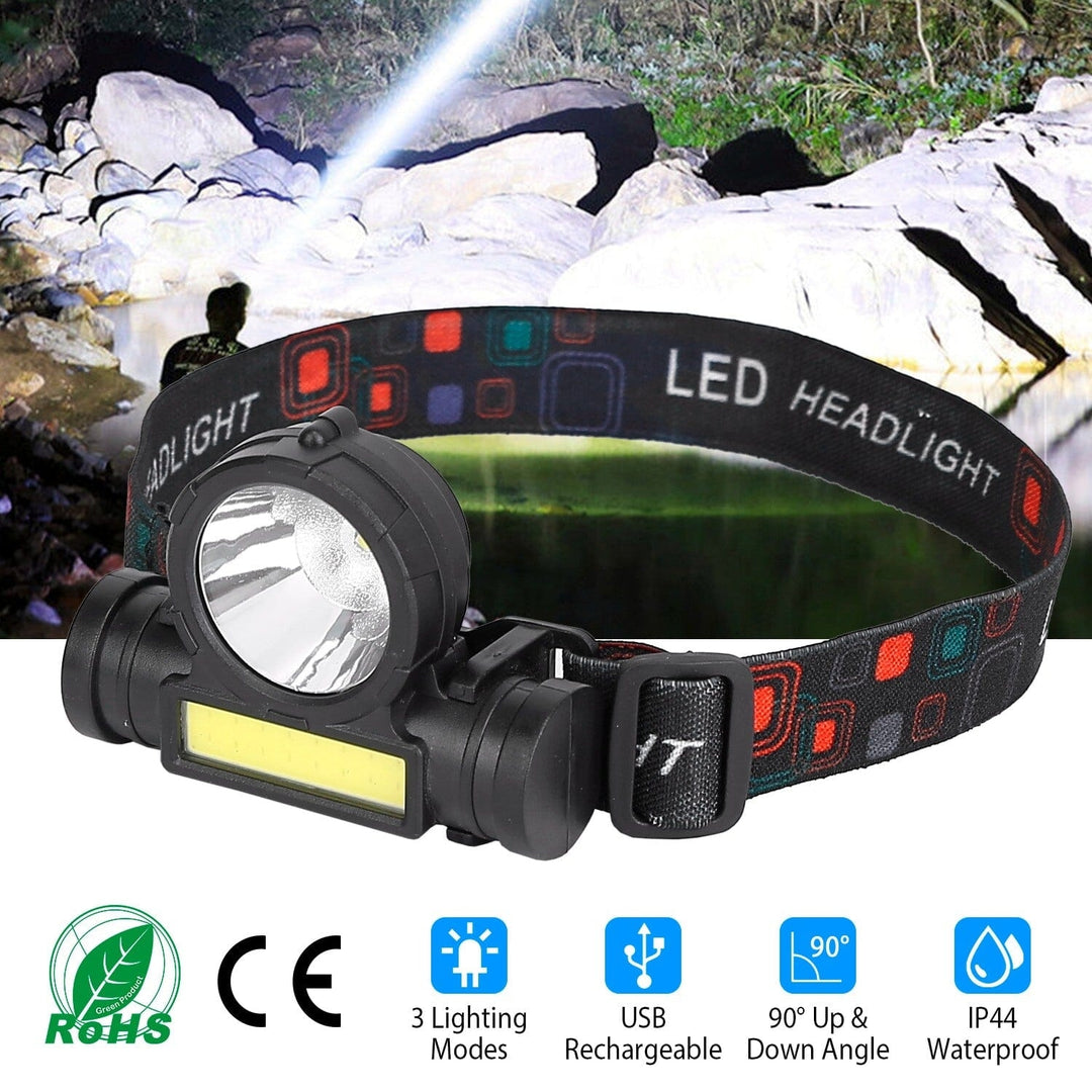 LED Headlight Super Bright Head Torch with 3 Lighting Modes Image 4