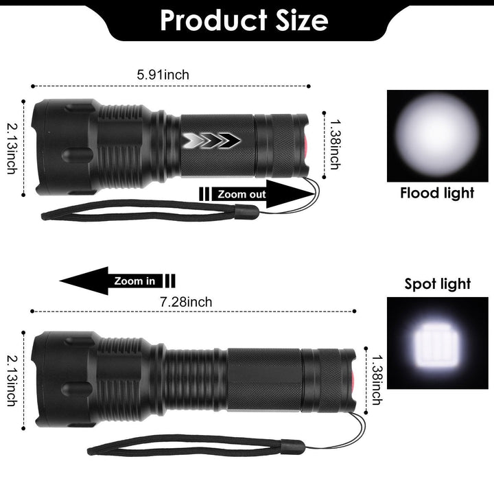 LED Rechargeable Zoomable Flashlight Image 4