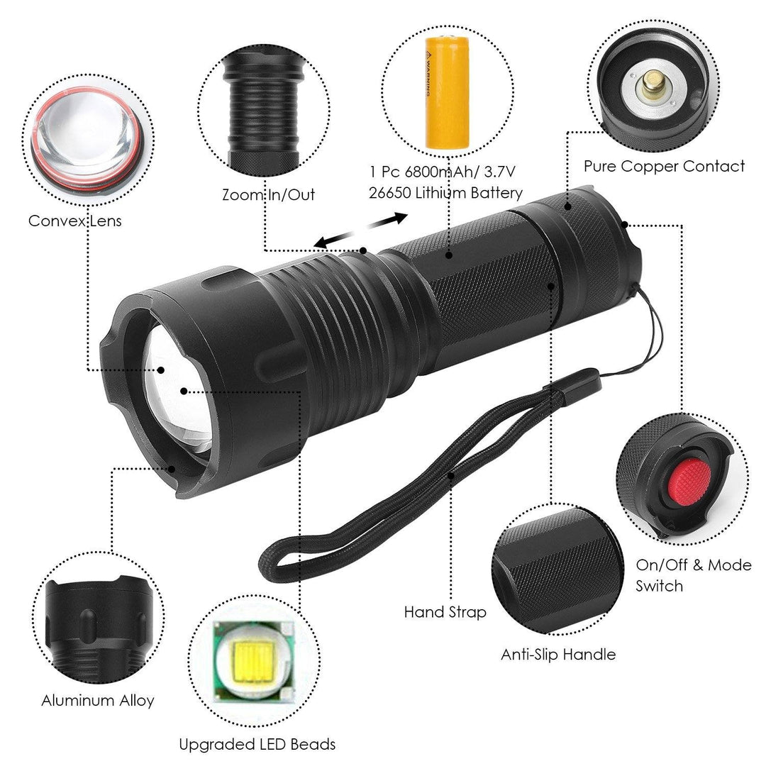 LED Rechargeable Zoomable Flashlight Image 6