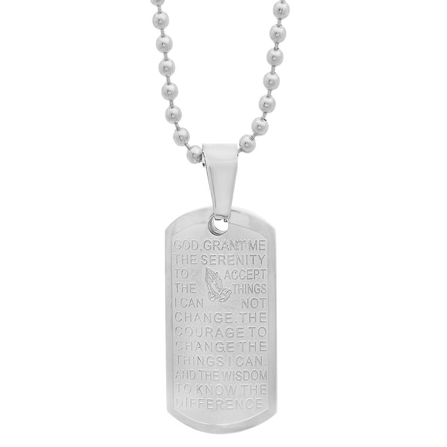 Ladies Stainless Steel Serenity Prayer Pendant Image 1