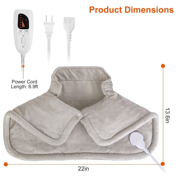 Large Weighted Heating Pad for Neck and Shoulders Image 4