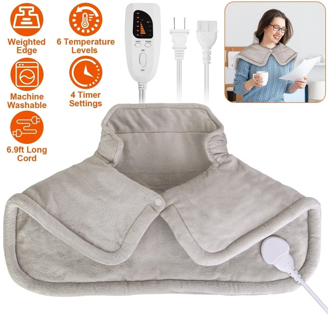 Large Weighted Heating Pad for Neck and Shoulders Image 7