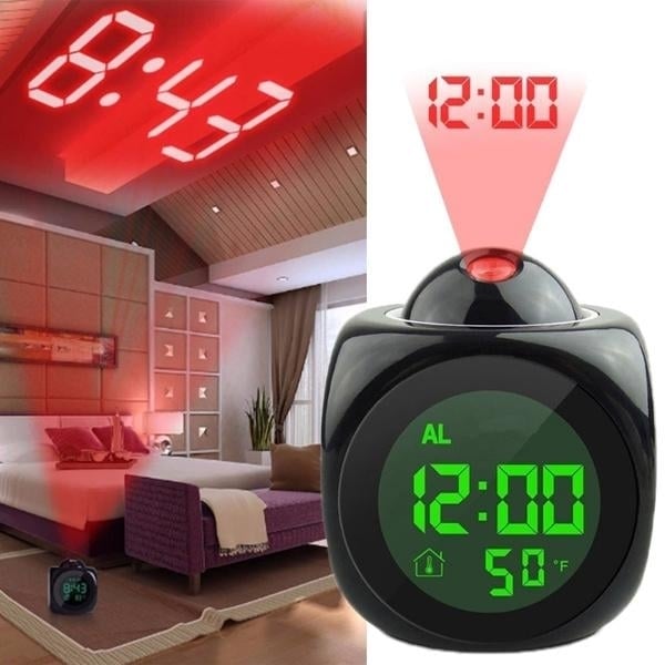 LCD Projection Alarm Clock with Voice Broadcast Function Image 1