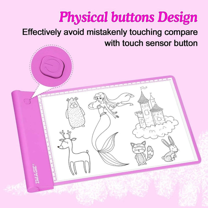 Light-up Tracing Pad Pink Coloring Drawing Art Gift Toy Image 3