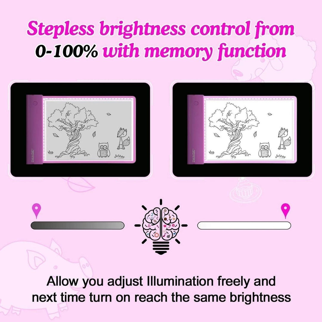 Light-up Tracing Pad Pink Coloring Drawing Art Gift Toy Image 6