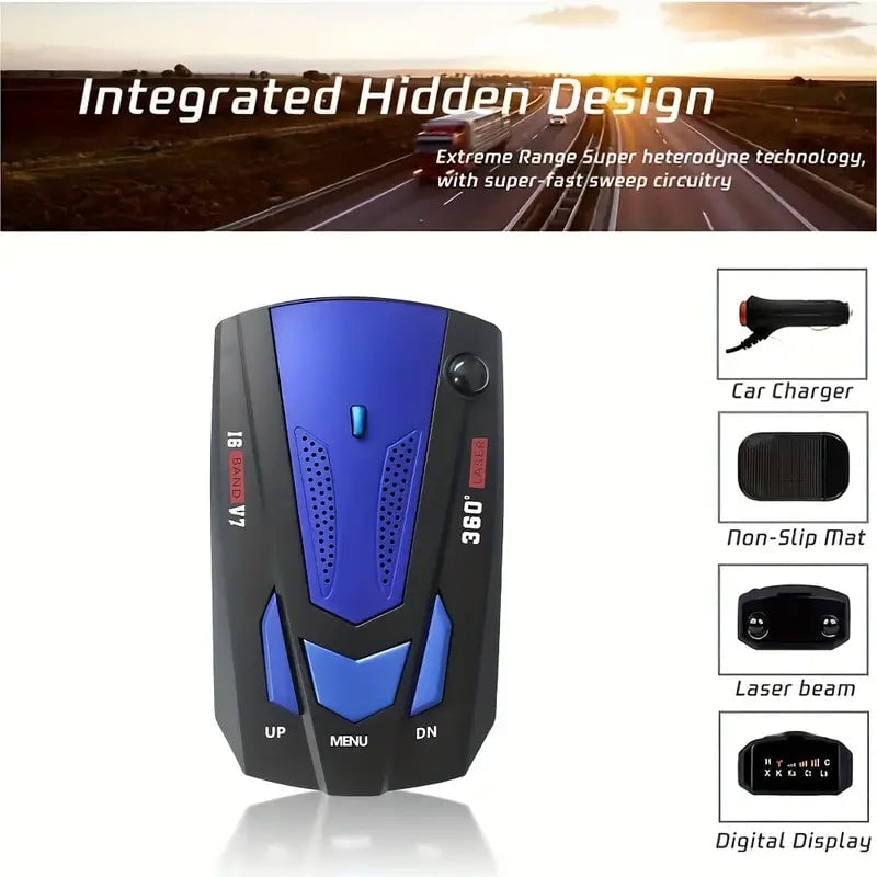 Long Range Car Detection System,City/Hwy Speed Alarm and POP Fast Scan Automatic 360 Detection With Voice Prompt Image 4