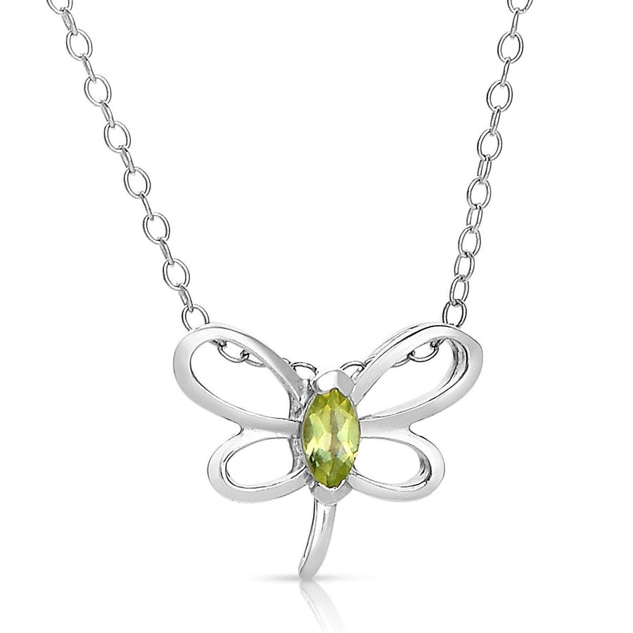 Mini Butterfly Necklace With Genuine Stone Image 1