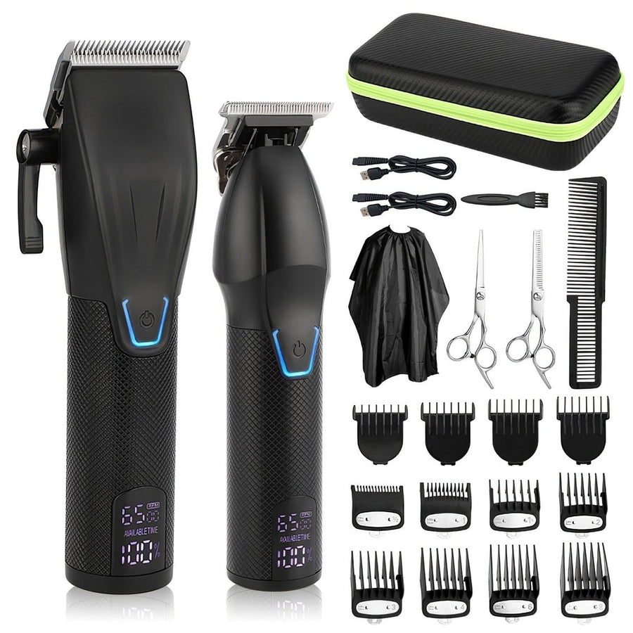 Men Electric Barber Clipper Hair Cutting Combo Set T Outliner Shaver Trimmers Image 1