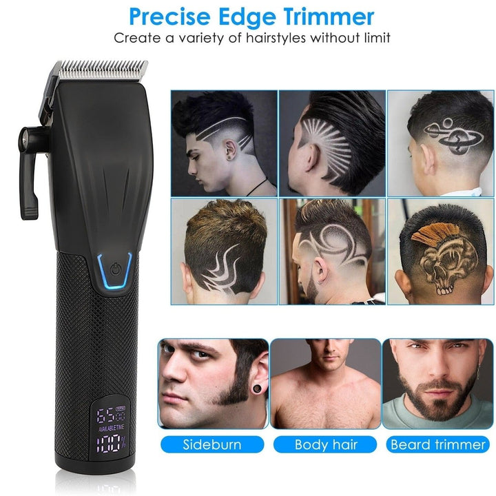 Men Electric Barber Clipper Hair Cutting Combo Set T Outliner Shaver Trimmers Image 11