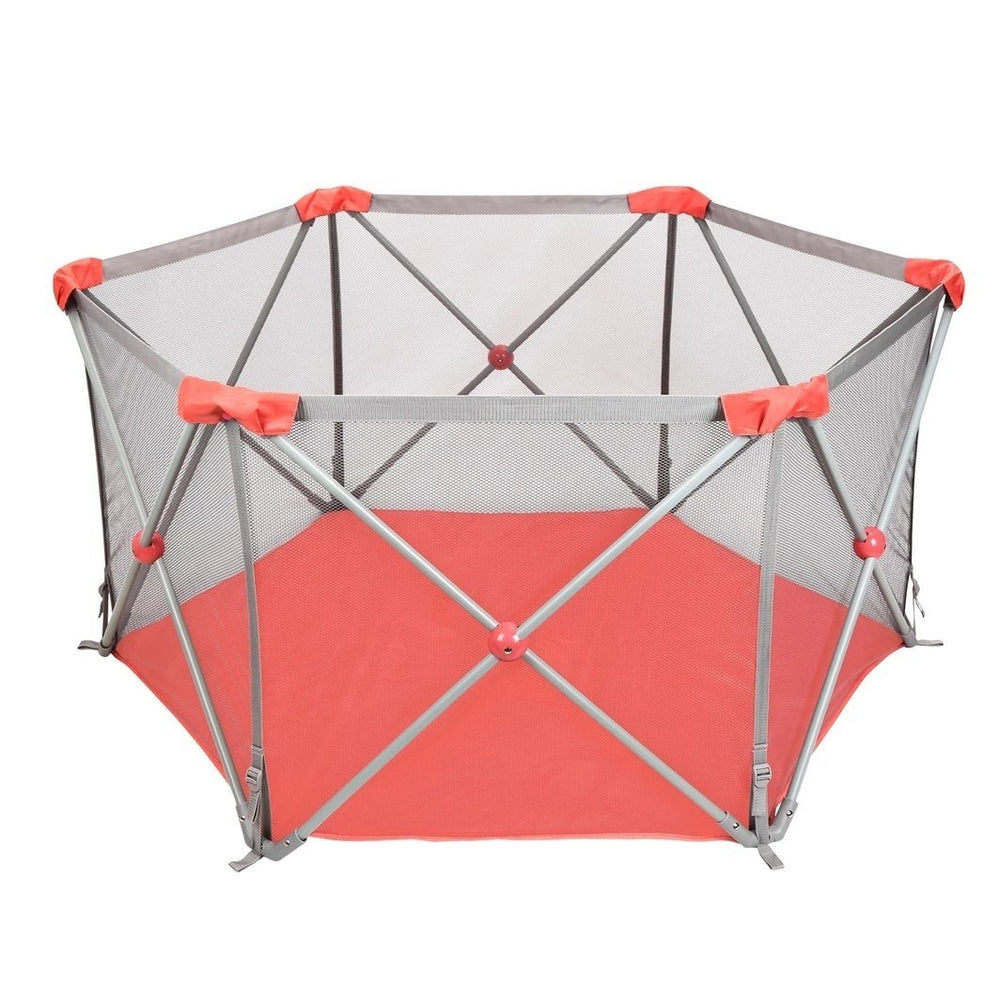 Odoland Safety Portable Playpen Infants Toddler Fence Image 2