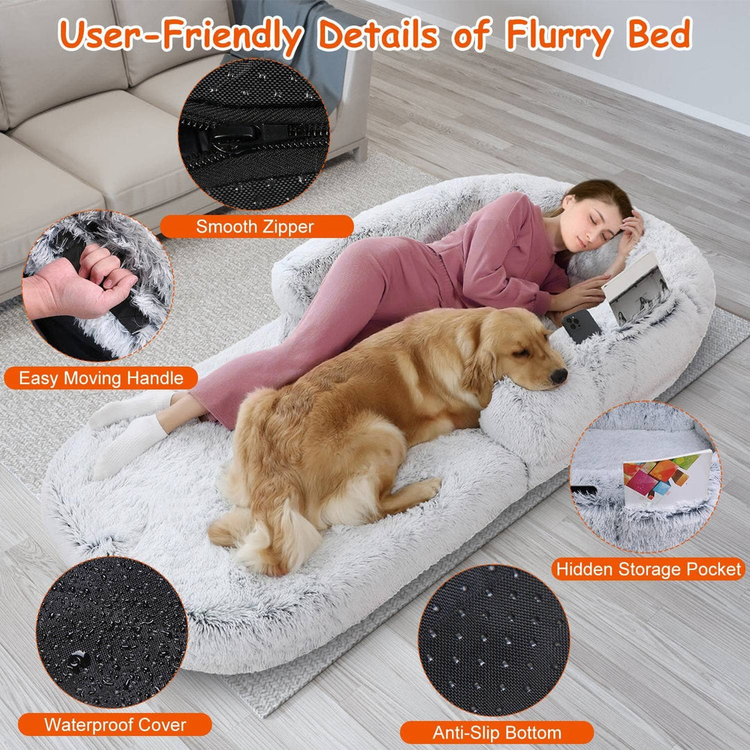 Napping Human-Sized Dog Bed Machine Washable Zipped Removable Cover Image 8