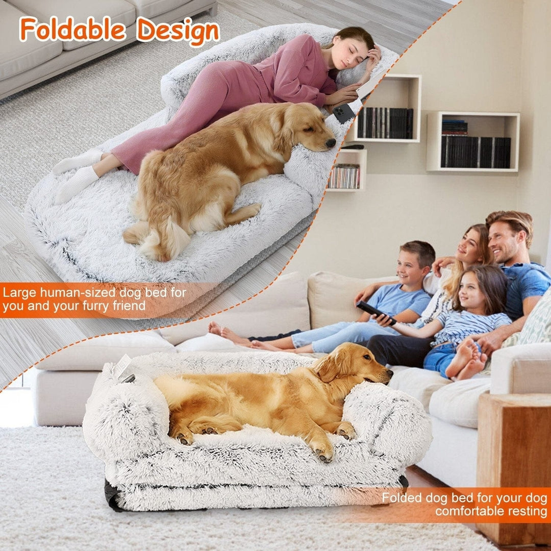 Napping Human-Sized Dog Bed Machine Washable Zipped Removable Cover Image 9