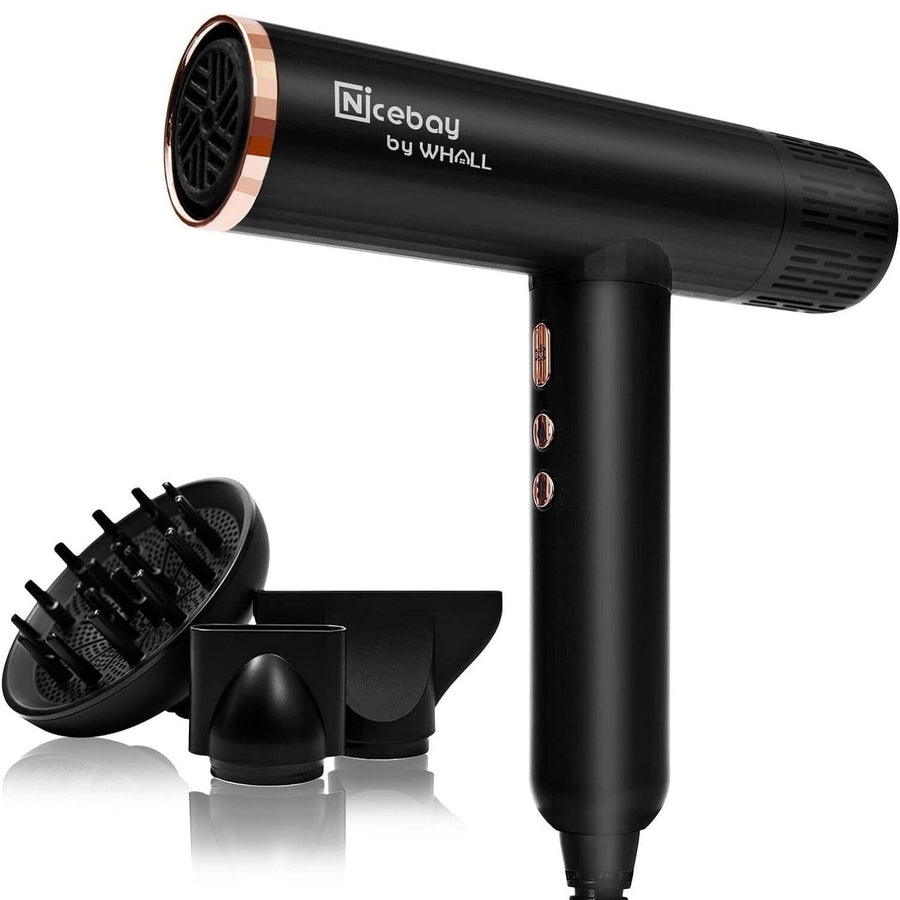 Nicebay DW-9041 Ionic Professional Hair Dryer with 3 Attachments with Diffuser (Refurbished) Image 1