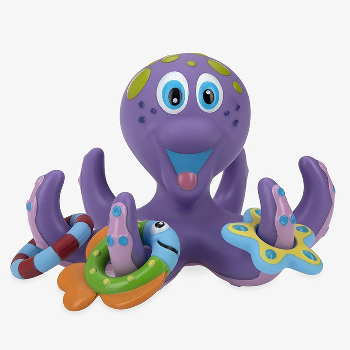 Nuby Floating Purple Octopus with 3 Hoopla Rings Interactive Bath Toy Image 4