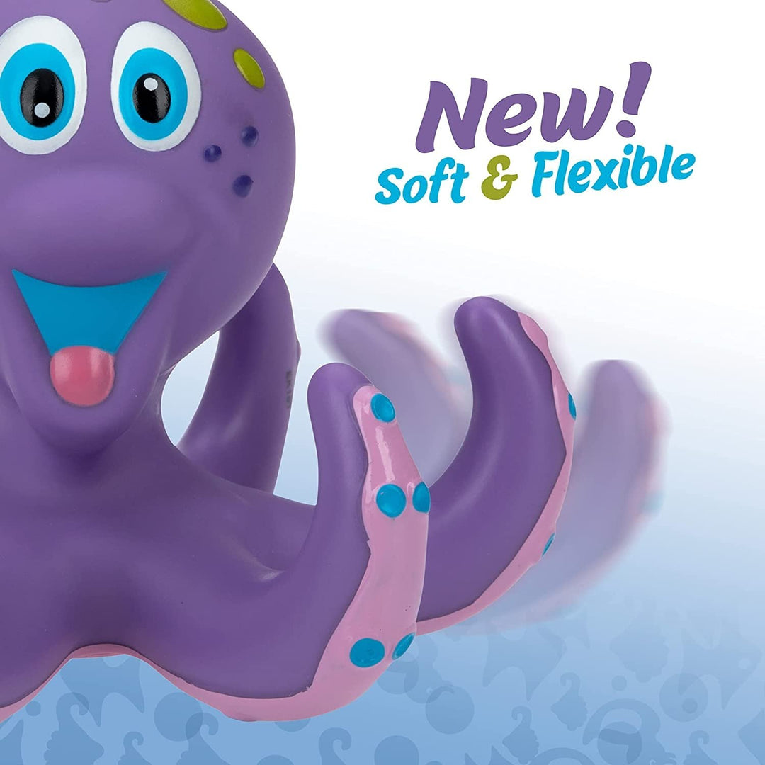 Nuby Floating Purple Octopus with 3 Hoopla Rings Interactive Bath Toy Image 6