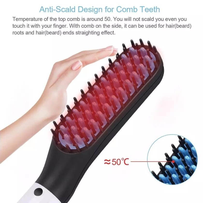 Multifunctional Beard Straightener for Men Electric Hot Hair Straightening Comb Image 3