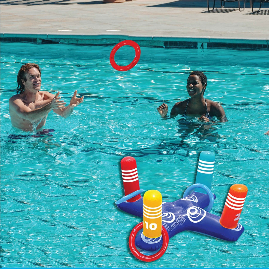 Multiplayer Pool Game Inflatable Pool Ring with 4 Pool Rings Image 1