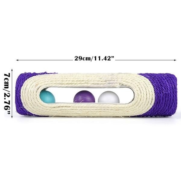 Pet Cat Rolling Sisal Scratching Post Trapped With 3 Ball Training Novely Toy Image 8