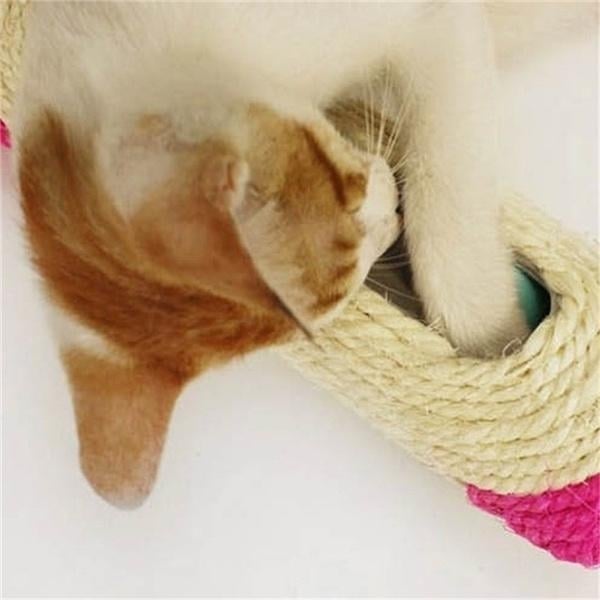 Pet Cat Rolling Sisal Scratching Post Trapped With 3 Ball Training Novely Toy Image 9