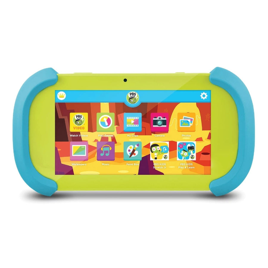 PBS KIDS PBKRWM5410 KIDS 7" HD PBS Kids Playtime Pad Kid Safe Tablet - Wifi Ready 16GB Storage Bluetooth Front and Back Image 1