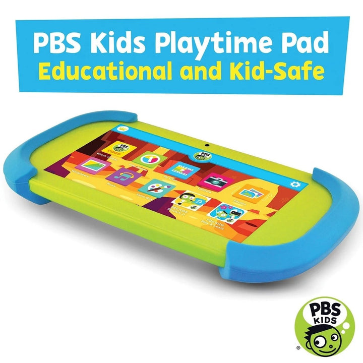 PBS KIDS PBKRWM5410 KIDS 7" HD PBS Kids Playtime Pad Kid Safe Tablet - Wifi Ready 16GB Storage Bluetooth Front and Back Image 3