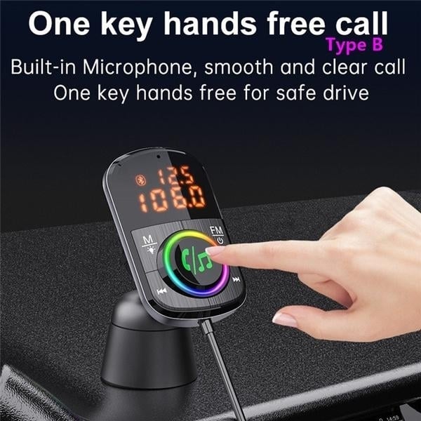 PD18W and QC3.0 Bluetooth 5.0 Car Radio Adapter Dual Fast Charging Port Wireless FM Audio Hands Free Car Kit Receiver Image 3