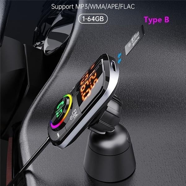 PD18W and QC3.0 Bluetooth 5.0 Car Radio Adapter Dual Fast Charging Port Wireless FM Audio Hands Free Car Kit Receiver Image 4