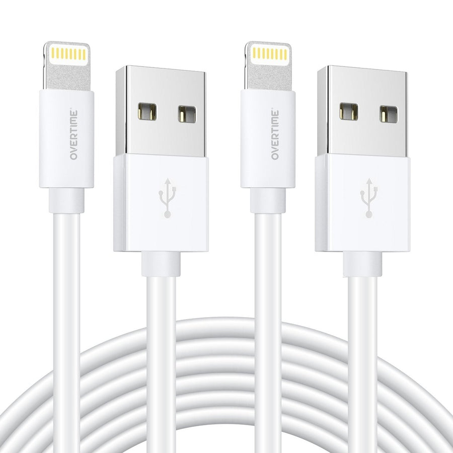 Overtime Apple MFi Certified Lightning Cable 10ft with Dual USB Wall Charger Adapter Image 1