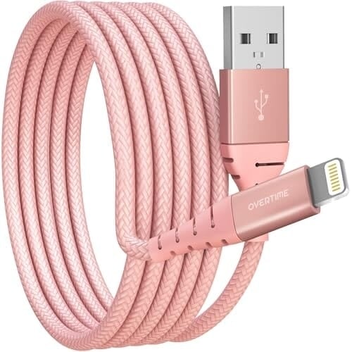 Overtime iPhone MFi Certified 10ft Smart Charging USB A to Lightning Cable Image 1