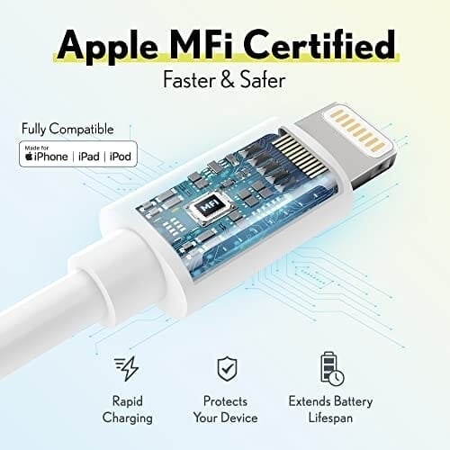 Overtime iPhone MFI Certified 10ft USB-C to Lightning Charging Cable Image 2