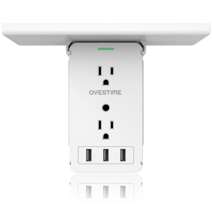 Overtime Outlet Extender with 8 AC and 3 USB Outlets Detachable Shelf Multi-Plug Outlet Extender with Surge Protector Image 1