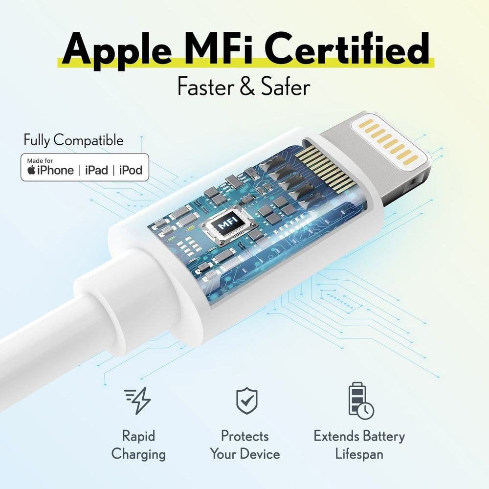 Overtime iPhone MFI Certified 6ft Smart USB-C to Lightning Cable Image 2