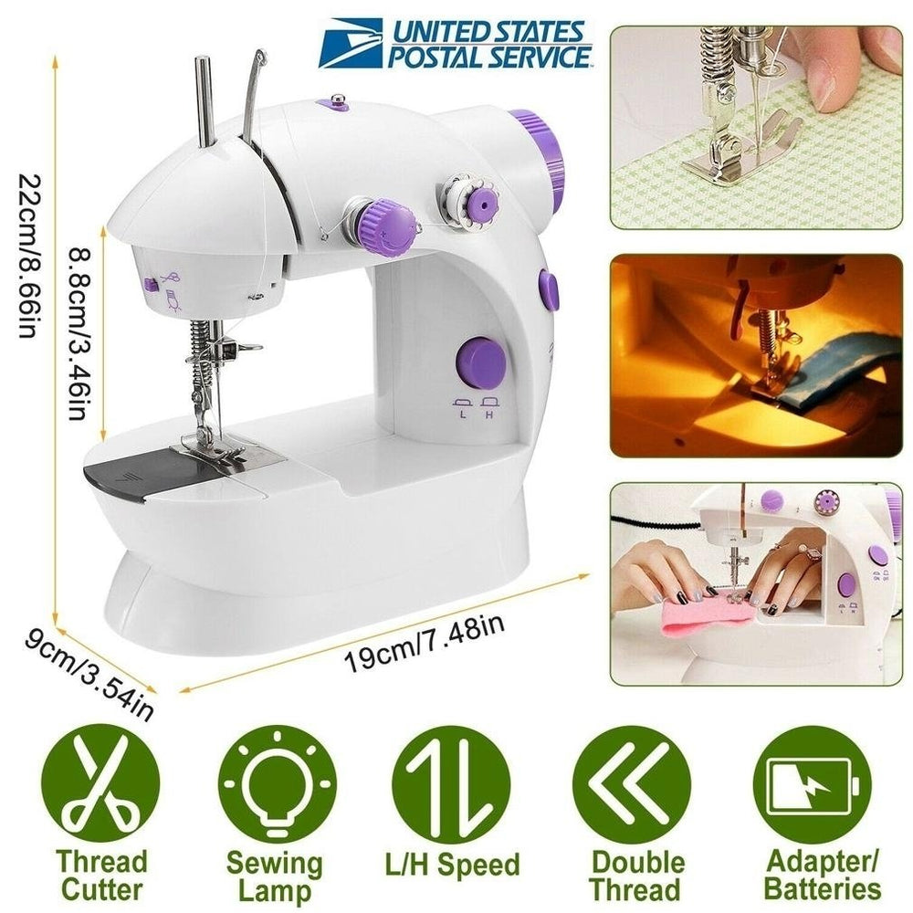 Portable Electric Sewing Machine w/ Foot Pedal LED Light Image 2