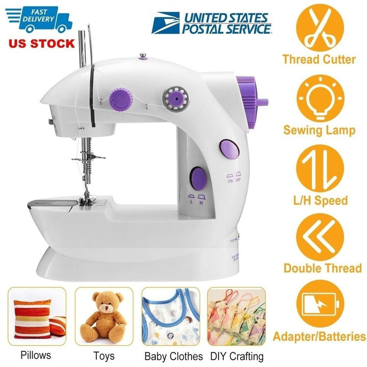 Portable Electric Sewing Machine w/ Foot Pedal LED Light Image 3