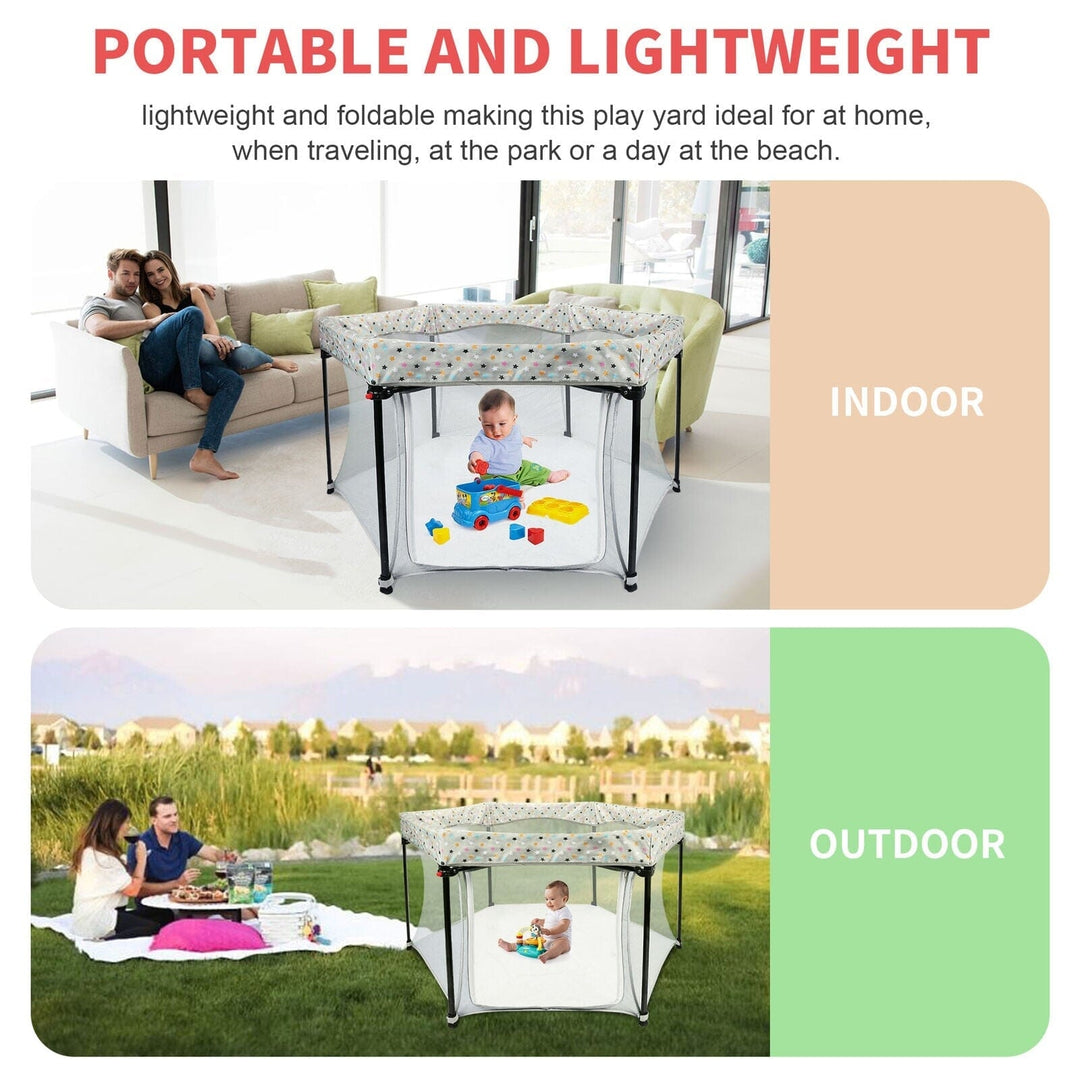 Portable Folding Playard for Babies Toddler Indoor and Outdoor Play Image 6