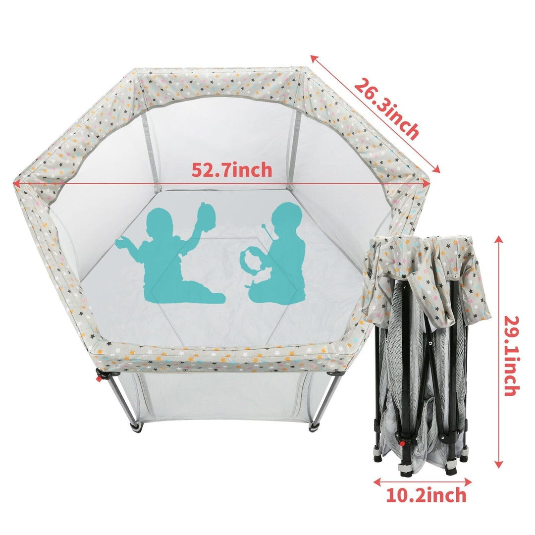 Portable Folding Playard for Babies Toddler Indoor and Outdoor Play Image 11