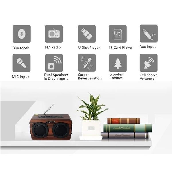 Portable Retro Wooden Wireless Bluetooth 4.2 Speaker Image 7