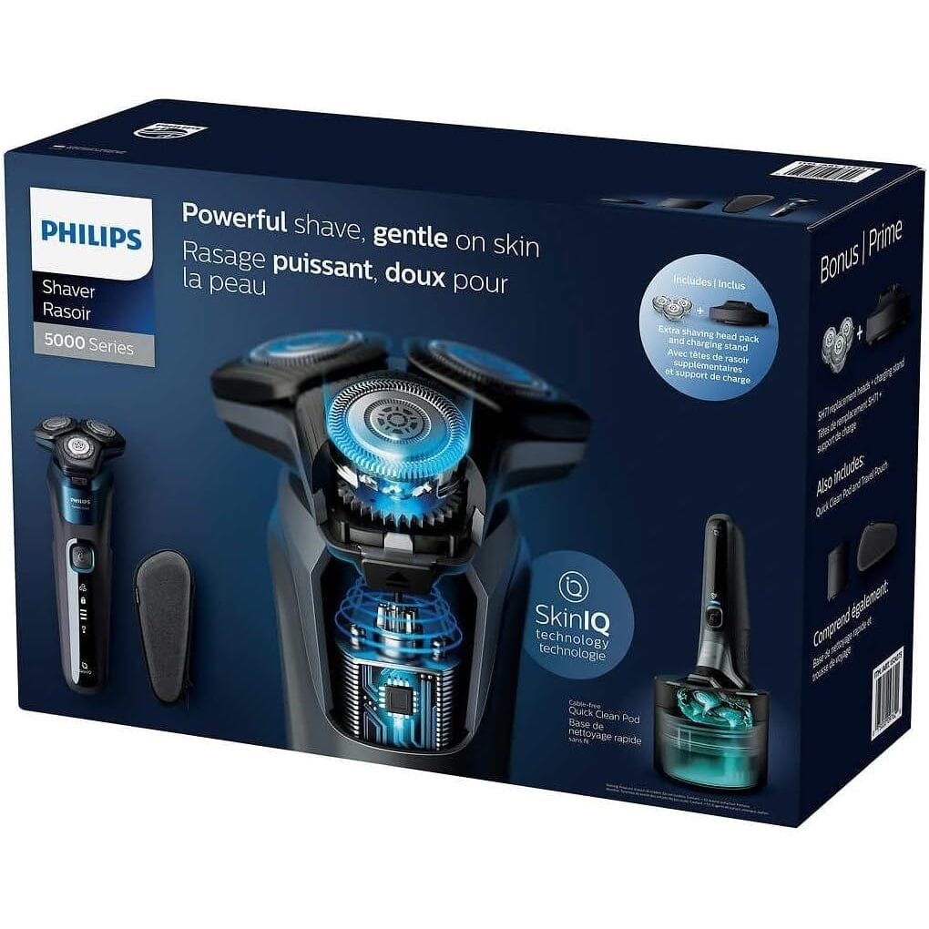 Philips Wet and Dry Shaver 5000 with SkinIQ Tech + Shave Heads Charging and Cleaning Base (Refurbished) Image 7